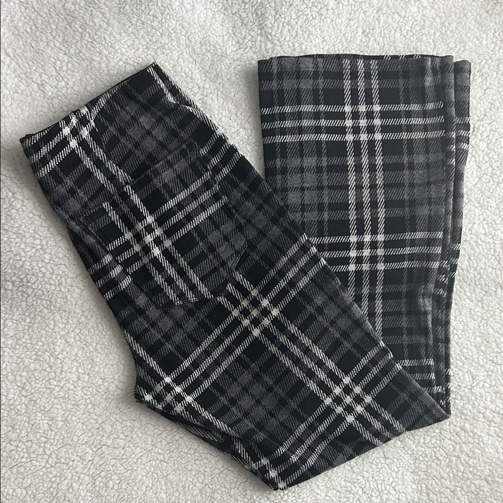 American Eagle Outfitters Black & White Plaid Boot Cut Pants